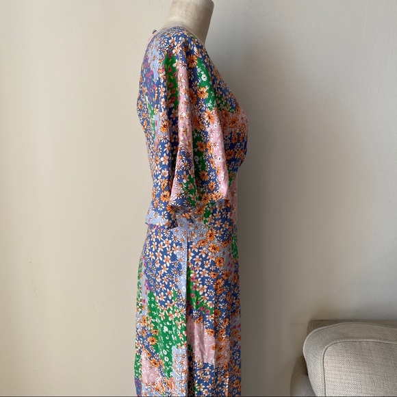 Topshop Patchwork Floral Midi Dress - Picture 6 of 7